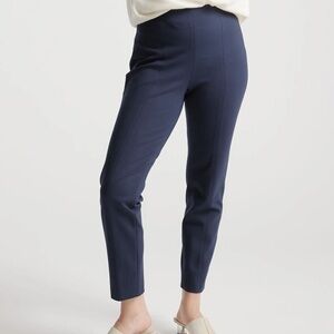 Elegant Ponte Pintuck Navy Pants